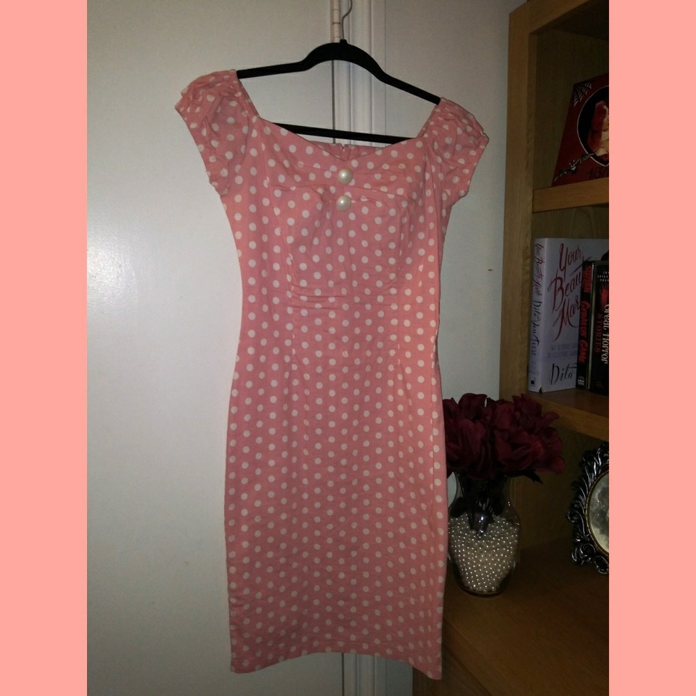 Collectif Vintage Clothing Pink Polka Dot Dress